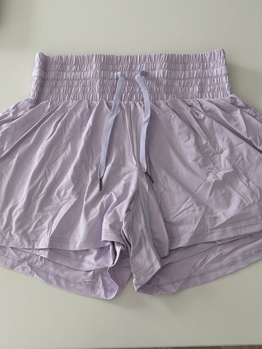 Women's Lavender Flowy, High Waist Athletic Shorts with Pocket NWOT